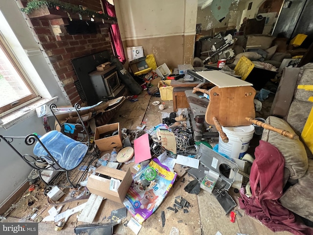 94 Pine Rd, Pasadena, MD 21122 - miscellaneous room with a wood stove