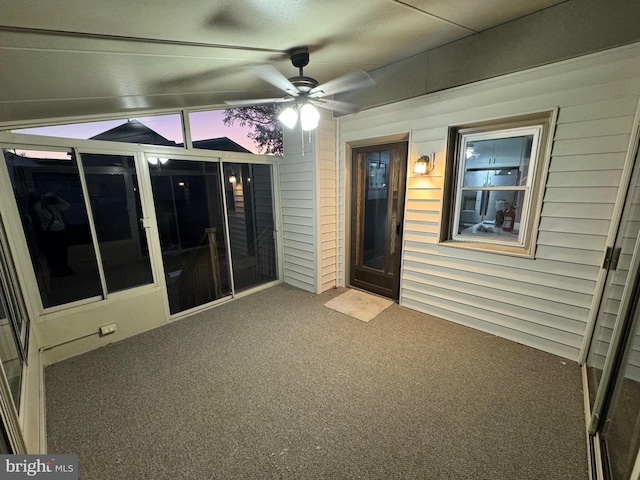 view of patio with ceiling fan