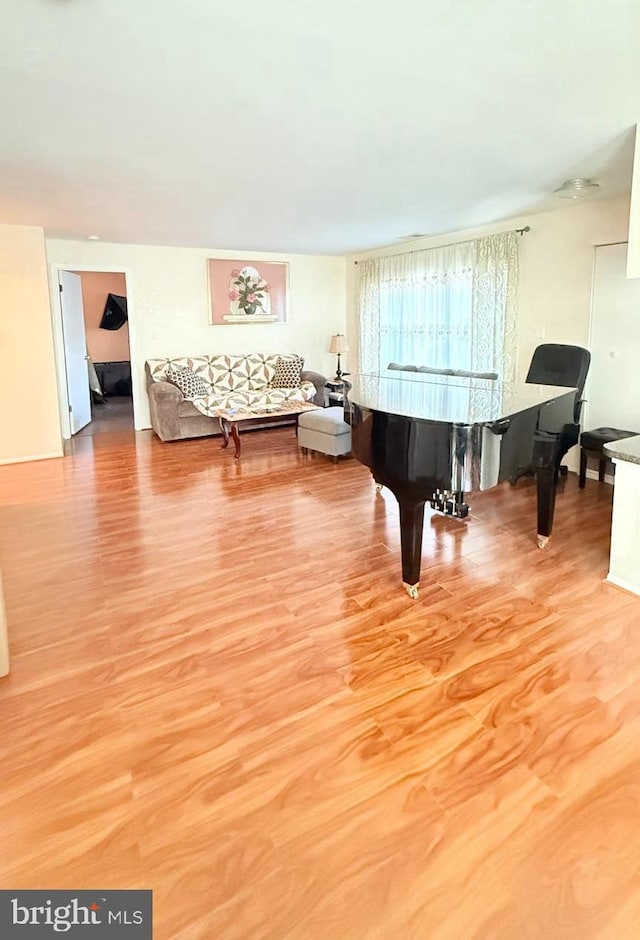 misc room with hardwood / wood-style flooring