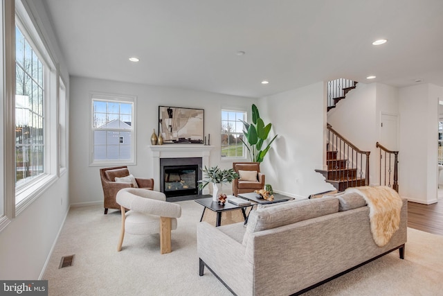 living room featuring hardwood / wood-style floors