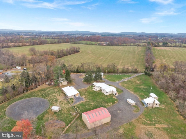 bird's eye view with a rural view