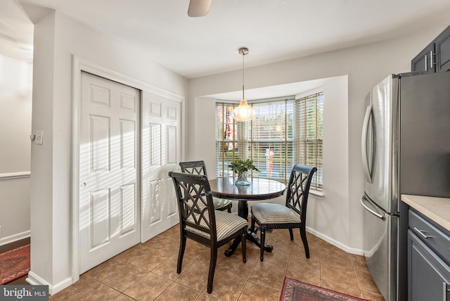 view of tiled dining area