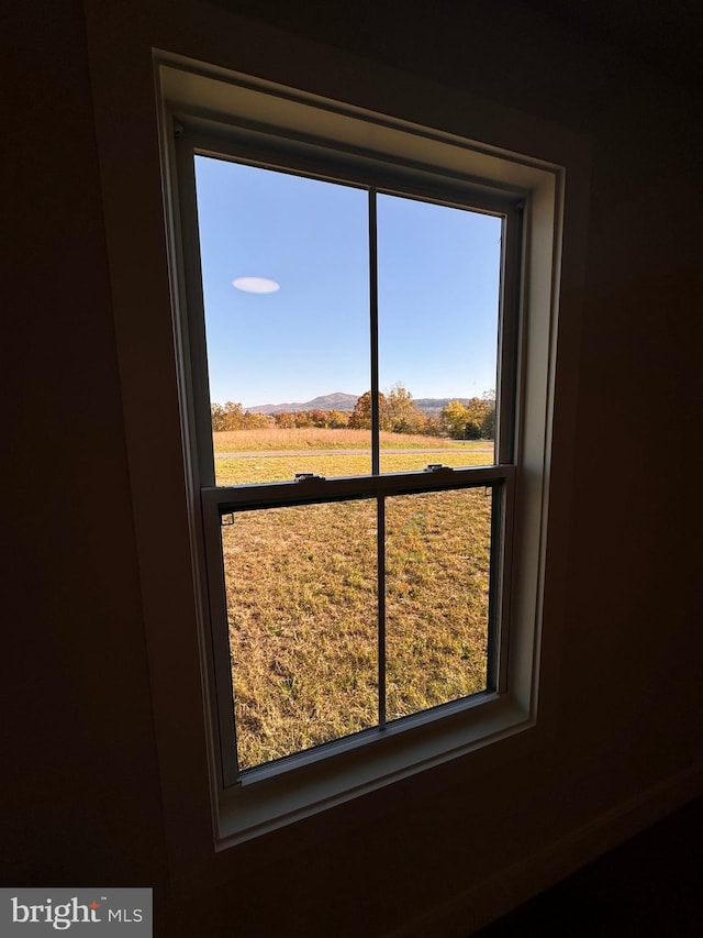 interior details with a rural view