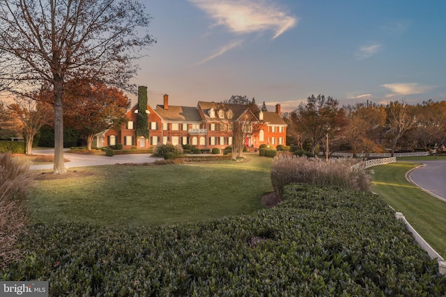 exterior space with a lawn