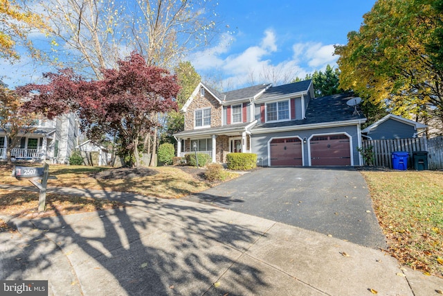 view of front of property featuring covered porch