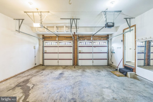 garage featuring a garage door opener