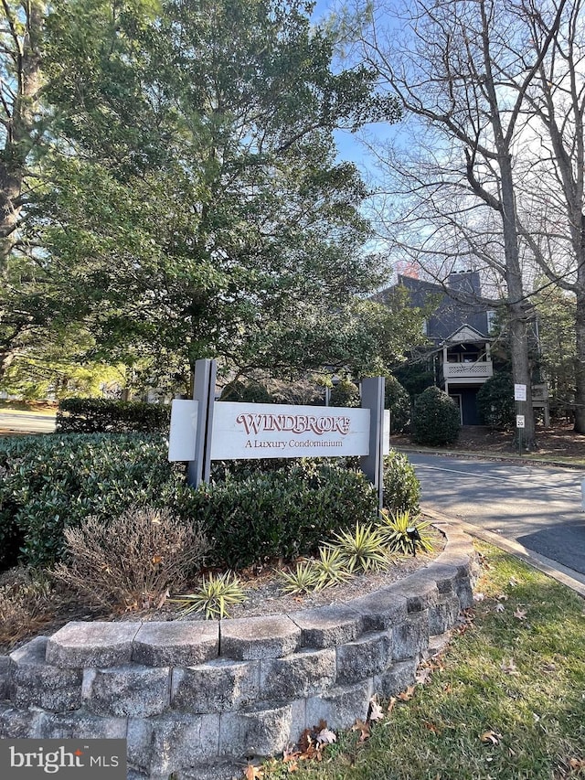 view of community sign