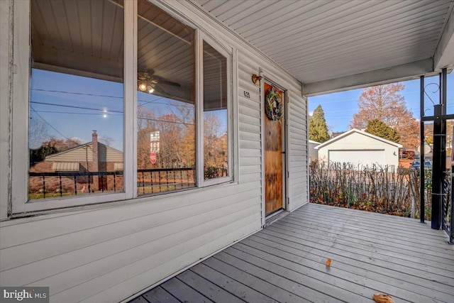 deck featuring covered porch