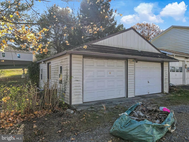 view of garage