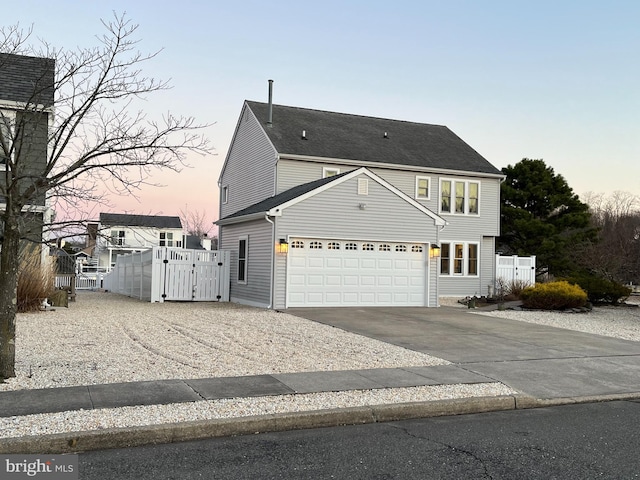 view of property with a garage