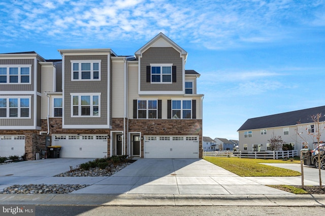 view of property featuring a garage