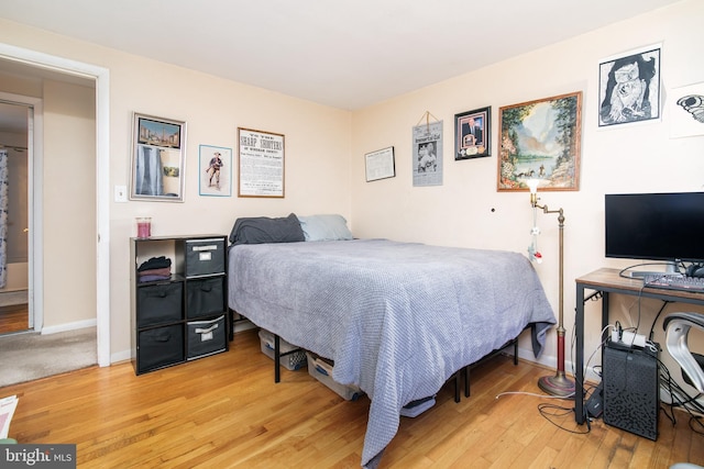 bedroom featuring light hardwood / wood-style flooring