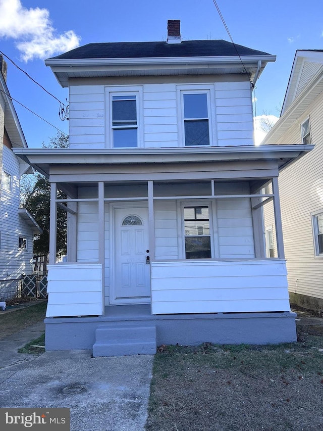 front facade with covered porch