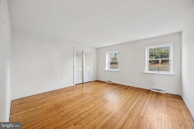 empty room featuring light wood-type flooring