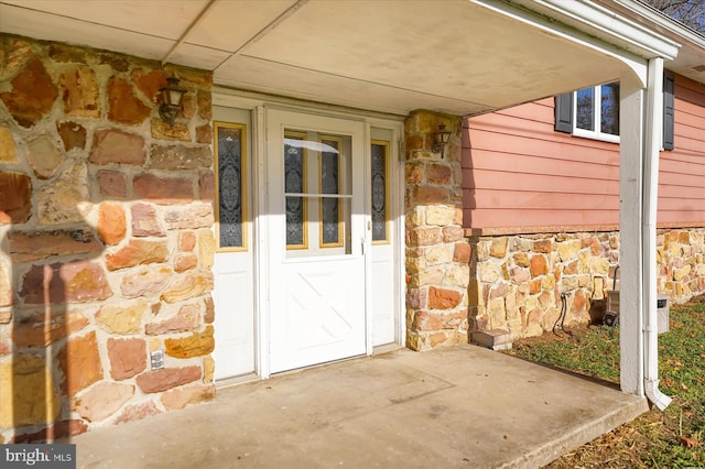 3315 E College Ave, Bellefonte, PA 16823 - doorway to property featuring stone siding