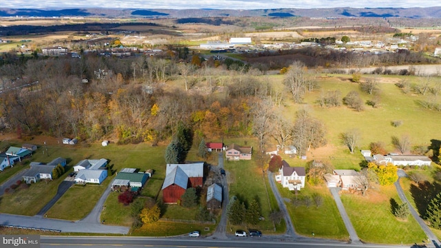 aerial view with a mountain view