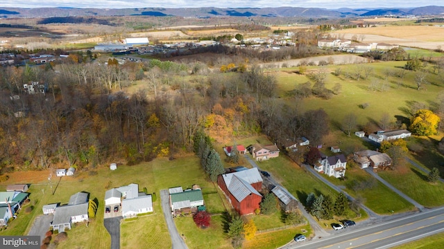 aerial view featuring a mountain view