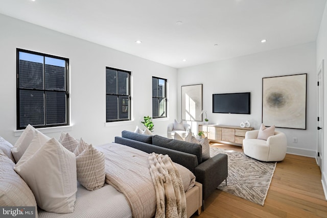 bedroom featuring hardwood / wood-style floors