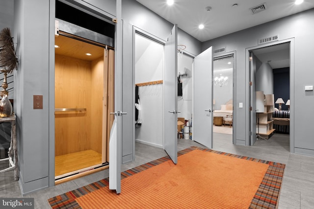 bathroom with elevator