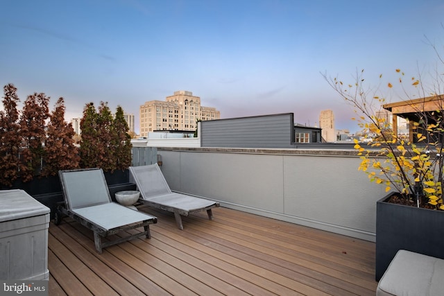 view of deck at dusk