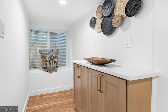 interior space featuring light wood-type flooring