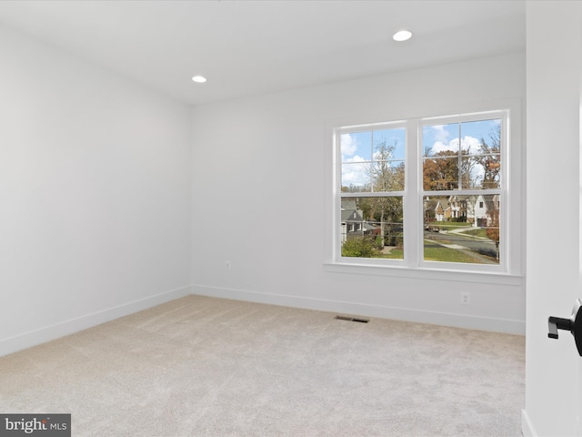 spare room with light carpet and a wealth of natural light