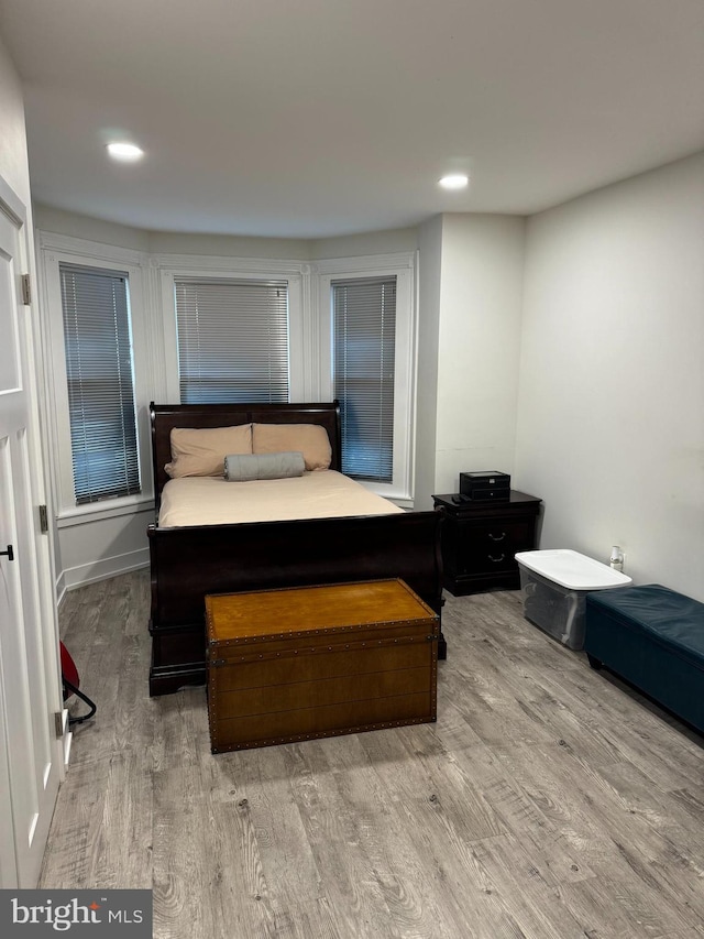 bedroom featuring light hardwood / wood-style floors