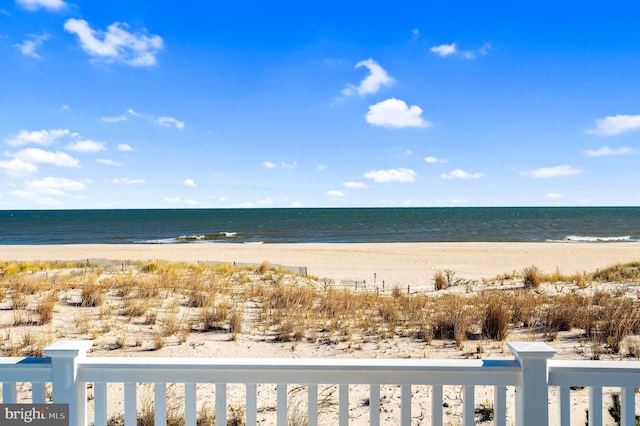 water view featuring a beach view