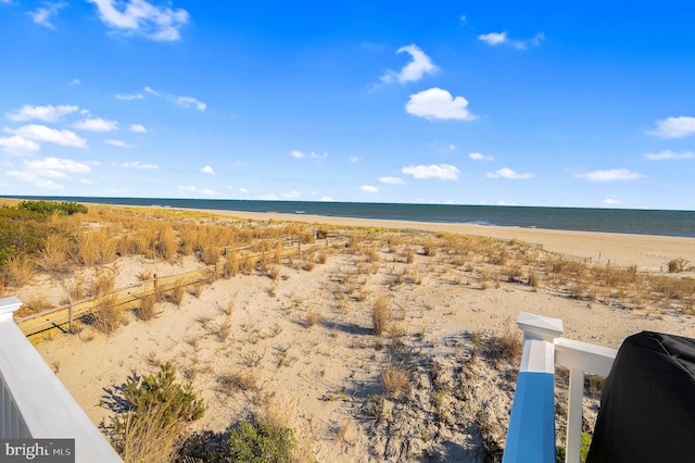 water view featuring a beach view