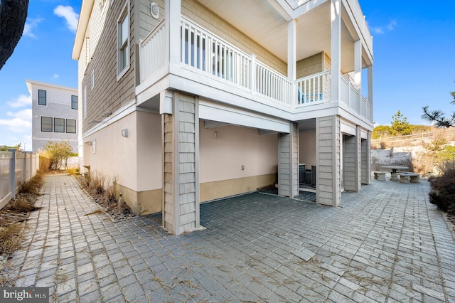 view of home's exterior with a garage