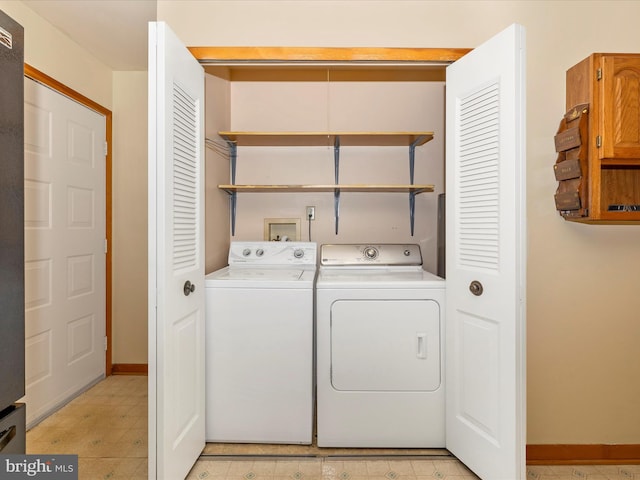 laundry room with separate washer and dryer