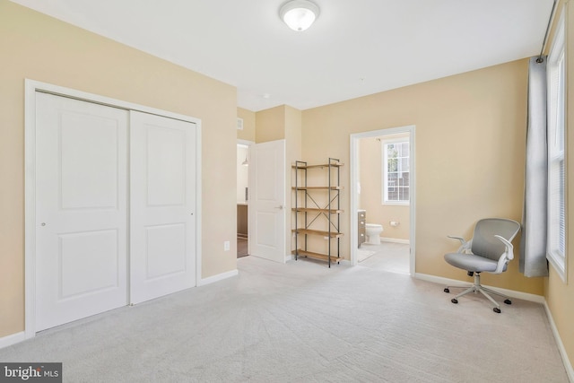 interior space with light colored carpet