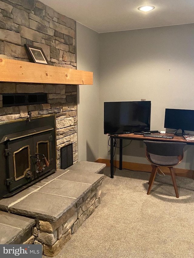 view of carpeted living room