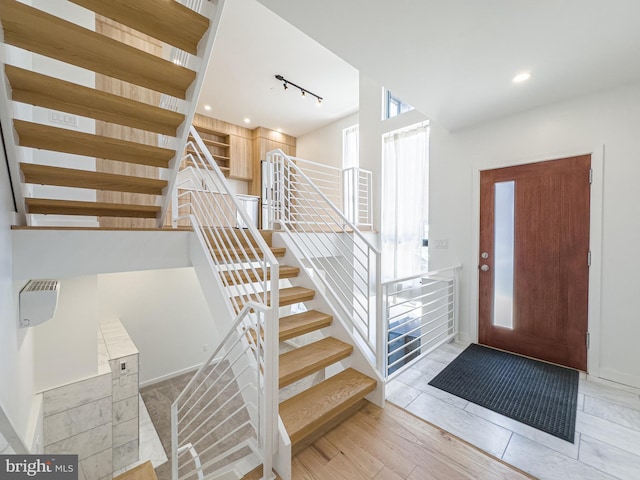 foyer with light hardwood / wood-style flooring