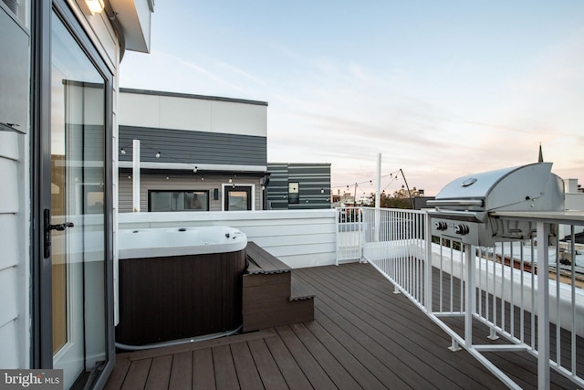 view of deck at dusk