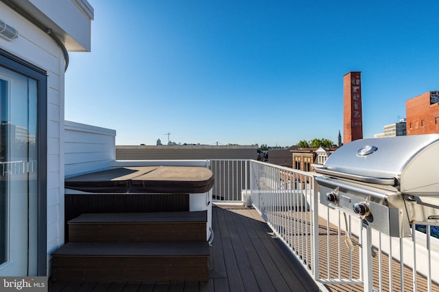 1607 Germantown Ave, Philadelphia, PA 19122 - deck with a hot tub and area for grilling