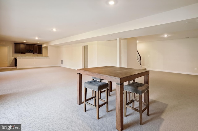 dining room with carpet