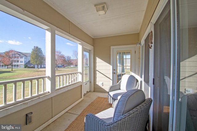 view of sunroom