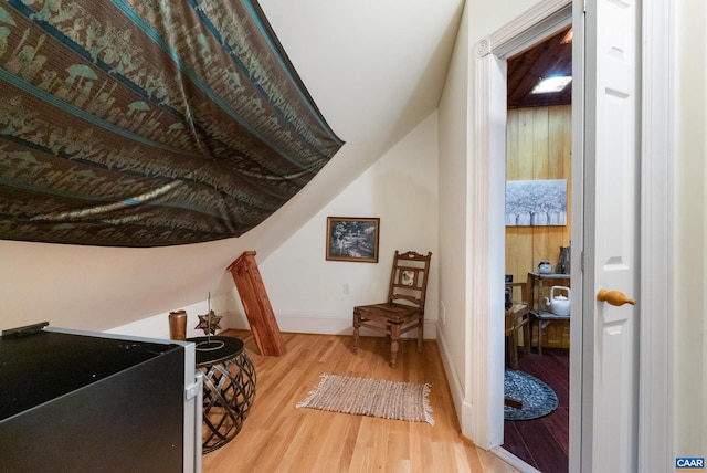 interior space with hardwood / wood-style flooring