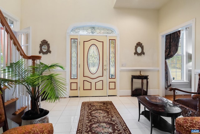 view of tiled foyer