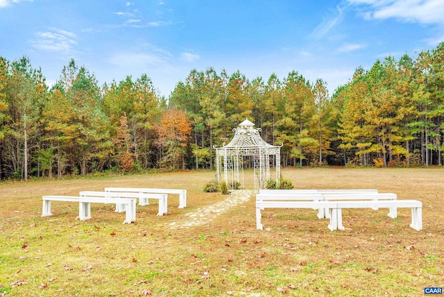 view of yard featuring a gazebo