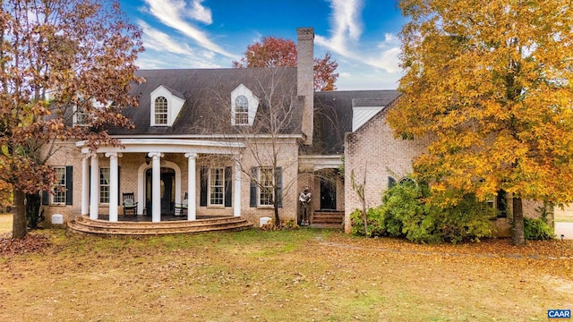 view of front of home featuring covered porch