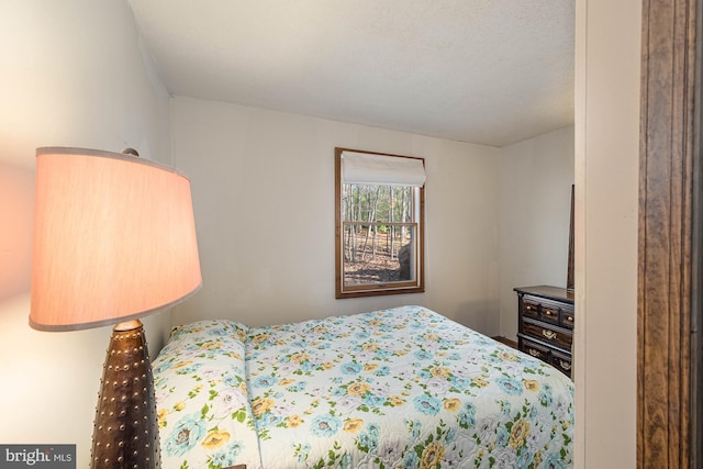 bedroom featuring a textured ceiling