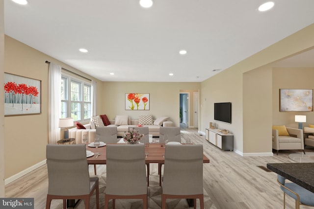 dining area featuring light hardwood / wood-style flooring