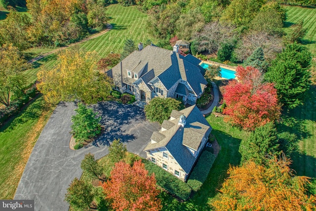 aerial view featuring a rural view