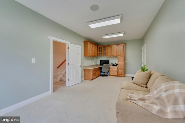 17061 Spring Creek Ln, Leesburg, VA 20176 - office space with built in desk, baseboards, and light carpet