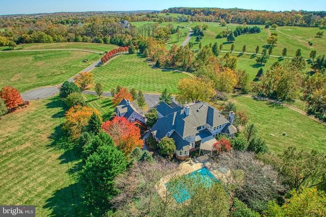 aerial view with a rural view