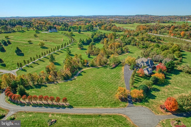 drone / aerial view with a rural view