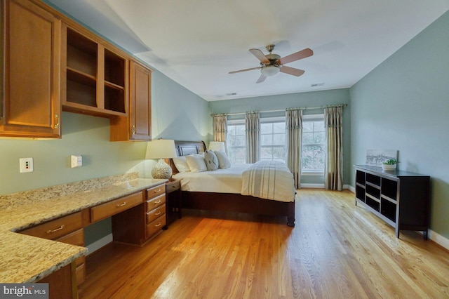17061 Spring Creek Ln, Leesburg, VA 20176 - bedroom featuring light wood-style floors and a ceiling fan