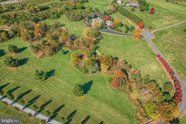 aerial view with a rural view